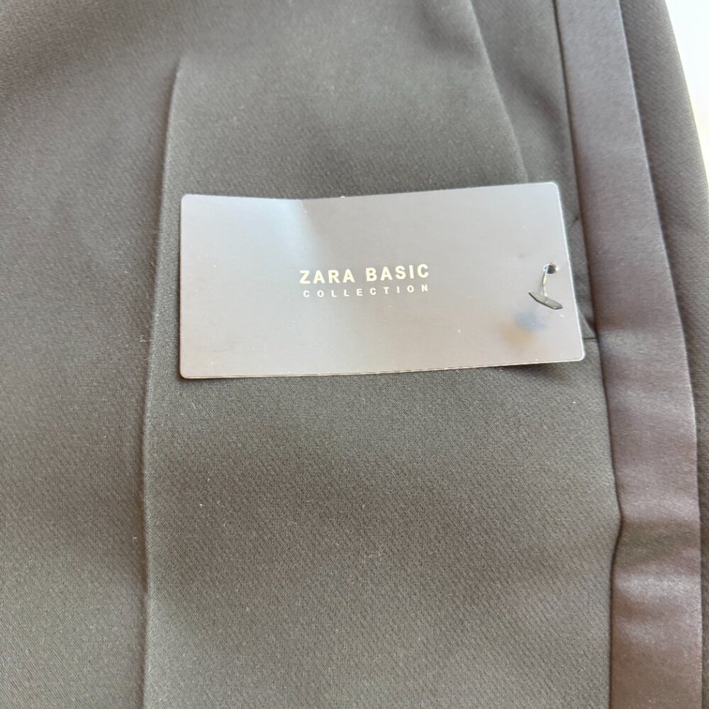 Zara Black Tuxedo Pants L-NWT - Picture 2 of 7